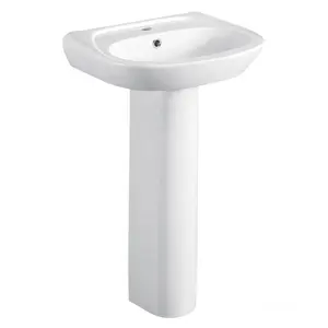 Good Price Ceramic Sanitary Wares Pedestal Wash Basin For Bathroom From Chaozhou Factory