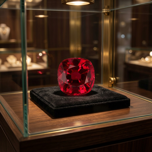 Custom Cut Round Lab Created Ruby Red Gemstone with Color Play/Fire for Jewelry Supply - Product Image 5