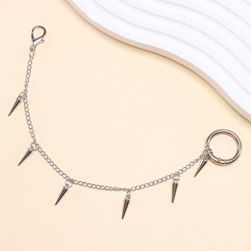 Thin chain studded shoe chain