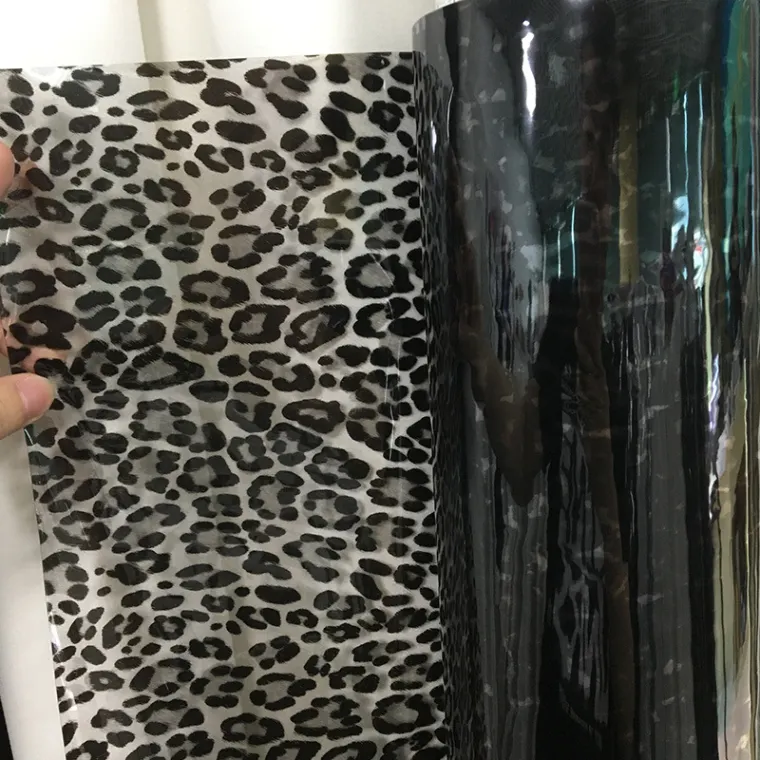 Excellent Printing Leopard Snake Printed Pattern Transparent TPU Film For Bag Shoes Desk Material