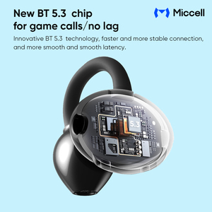Miccell alla moda stereo Clip-on auricolare tws auricolari da gioco a bassa latenza suono HiFi cuffie per smart phone - Product Image 3