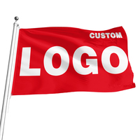Drapeaux et bannières personnalisés de haute qualité, meilleur prix, impression numérique 3x5 pieds, polyester écologique, pour activités de plein air, logo rouge.