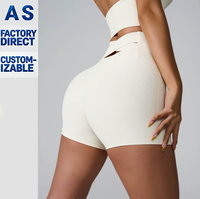 Shorts de sport pour femmes à taille haute, extensibles dans quatre directions, en Spandex/Nylon, couleur unie, taille élastique, respirants, anti-transpiration, séchage rapide, taille plus