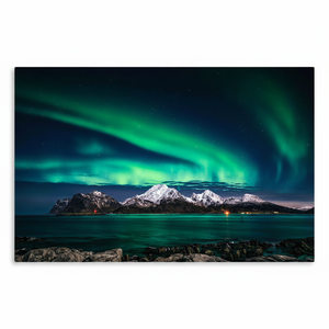 Northern Lights Canvas Art: Night Sky Stained Glass Print,<b>WRAPPED</b> CANVAS - Product Image 2