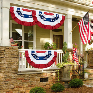 Entrega rápida 1.5x3FT Día DE LA Independencia Americana EE. UU. Medio plisado Fan Bunting Banderas decorativas para decoración interior y exterior - Product Image 5