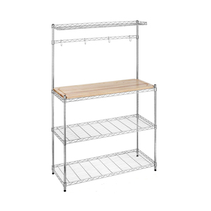 Étagère de <span class=keywords><strong>cuisine</strong></span> de <span class=keywords><strong>style</strong></span> bricolage Offre Spéciale étagère de boulanger de stockage de <span class=keywords><strong>cuisine</strong></span> à 3 niveaux avec étagère chromée supérieure amovible - Product Image 2
