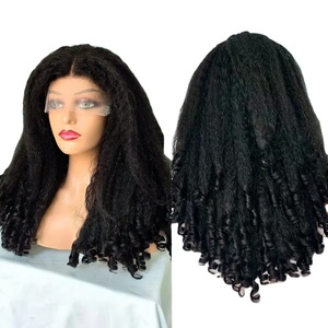 Perruques en dentelle sans colle, densité 250, <span class=keywords><strong>cheveux</strong></span> bouclés Yaki rebondissants, 100% <span class=keywords><strong>cheveux</strong></span> vierges brésiliens bruts, ondulations corporelles crépues 4C, perruques frontales en dentelle 13x4 - Product Image 1