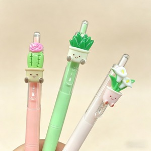 ปากกาเจลลายพืช 0.5 มม. หมึกสีดำ แบบกดปิด ปลายหัวเข็ม อุปกรณ์เครื่องเขียนสำนักงาน - Product Image 4