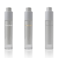 Flacon carré sans air en PP vide de 15 ml/30 ml/50 ml avec pompe à lotion, impression personnalisée UV/sérigraphie/estampage or pour crème visage et cosmétiques
