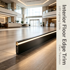 Plinthe LED moderne de 5 cm en aluminium pour hôtel et appartement, profilé lumineux encastré pour installation au sol ou au mur - Product Image 3