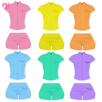 Vêtements d'été 2026 pour femmes, ensembles de streetwear personnalisés, ensembles de sport pour femmes, vestes à manches courtes raglan avec fermeture éclair et shorts, ensemble 2 pièces pour femmes