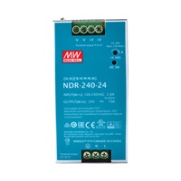 Alimentation à découpage Mean Well NDR-240-24 haute efficacité 88.5% DIN Rail 24V 10A 240W pour l'automatisation industrielle