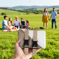 Tapis de plage pliable imperméable en nylon miniature avec logo personnalisé, résistant à l'humidité, pour pique-nique en plein air, couverture de poche