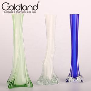 Jarrones de Vidrio de Colores Personalizados con Forma de <span class=keywords><strong>Torre</strong></span> <span class=keywords><strong>Eiffel</strong></span>, Jarrones Altos de Vidrio Verde y Azul para Mesa - Product Image 5