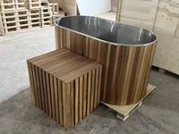 Bañeras Modernas de Hidromasaje para Interiores y Exteriores, Bañera de Agua Fría y Caliente de Madera con Diseño Ecológico y Panel de Control Computarizado