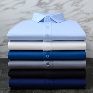 Camisa de Fibra de Bambú 2025, Camisa de Manga Larga para <span class=keywords><strong>Hombre</strong></span>, Color Sólido, Cuello Alto, Corte Entallado, Estilo Tridimensional, para Oficina - Product Image 4