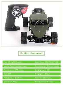 Happysun 2019 mới 2.4G 1/18 25 km/h tốc độ cao Diecast 4WD đá bánh xích xe tải kim loại RC Buggy - Product Image 3