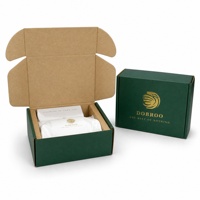 Boîte d'emballage cosmétique de luxe en carton ondulé vert foncé pour soins de la peau, avec logo, recyclable, pour crème contour des yeux