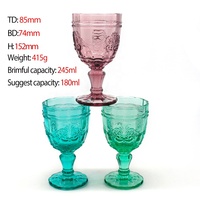 LANGXU vente en gros de gobelet verres fantaisie verrerie verre à vin ondulé coloré avec boîte cadeau pour mariage