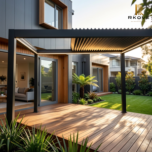 RKOVE RK-E2 3*4m Modern Black Aluminum Pergola <b>Square</b> <b>Frame</b> Powder Coated Weather Resistant Outdoor Backyard Use - Product Image 4