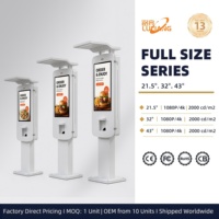 Kiosque interactif extérieur avec écran tactile 32 pouces, affichage numérique étanche IP65, menu drive-thru pour la vente au détail intelligente et les parkings