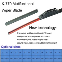 Pour K-770, lame d'essuie-glace universelle sans cadre noire pour Defender & Q7, qualité supérieure, taille 12"-32"