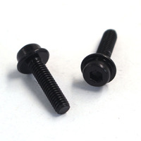 Vis de machine à tête fraisée M3x10mm M4x12mm noire à filetage complet, extrémité plate, à couple élevé, pour fixation