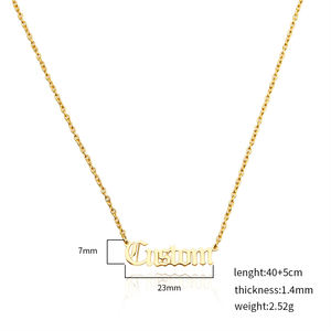 Toptan takı özel isim plakası kolye altın kaplama paslanmaz çelik özel ad kolye kadınlar için - Product Image 2