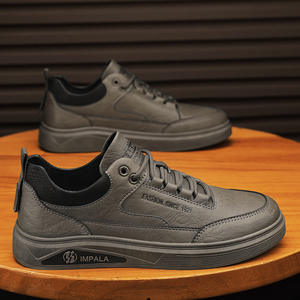 Impala Men's Casual Leather <b>Shoes</b> Round Toe Lace-up EVA Midsole Rubber Outsole All Seasons <b>Walking</b> <b>Style</b> Flat <b>Shoes</b> - Product Image 3