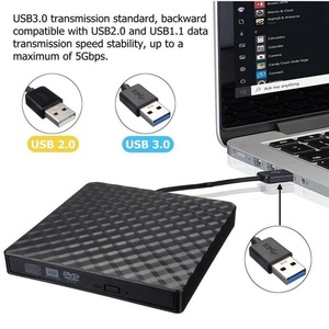 <span class=keywords><strong>Graveur</strong></span> de <span class=keywords><strong>DVD</strong></span>/CD externe portable USB 3.0 Type C avec cache de 2 Mo, fin et noir, pour ordinateur de bureau et portable - Product Image 3
