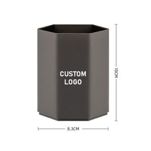 Modern <b>Plastic</b> Pen Holders Office Desk Accessory <b>Racks</b> Makeup Brush Storage <b>Racks</b> Large Capacity Six-edge Sanding Pen Holder - Product Image 1