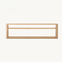 Table console basse RH Genevieve, console en bois massif avec deux étagères ouvertes, table de salon moderne pour l'entrée et le rangement