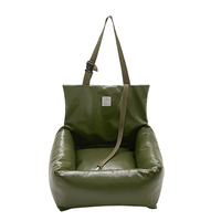 PetMassive Siège de voiture pour animaux de compagnie en cuir PU de luxe imperméable, anti-taches, résistant aux rayures, siège individuel, banquette 2 places