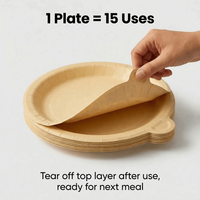 Assiettes jetables et réutilisables en papier biodégradable multicouche de 9,5 pouces, empilables, qualité alimentaire, pour salades, usage commercial, pelables