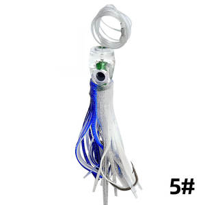Leurres <span class=keywords><strong>de</strong></span> pêche à la traîne <span class=keywords><strong>au</strong></span> thon en mer Mahi appâts artificiels à jupe d'eau salée avec jupes <span class=keywords><strong>de</strong></span> calmar pieuvre crochets gréés - Product Image 5