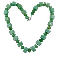 Colliers en pierre naturelle turquoise opale, collier en pierre d'agate rose, perles carrées nouées, bijoux