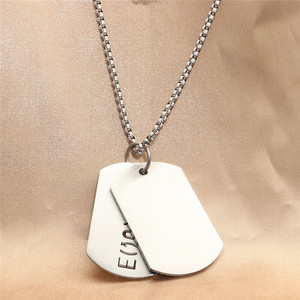 Men's <b>Titanium</b> Steel Letter Pendant Necklace Rainbow Equality Dog Tag <b>Chain</b> Gift Jewelry 280636 - Product Image 2