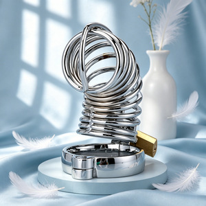 Dispositif de chasteté masculin en acier au manganèse avec anneaux de 40/45/50 mm, cage Cobra en métal, jouets sexuels pour adultes pour hommes - Product Image 4