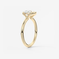 Bague de fiançailles solitaire ovale 2 carats sertie clos, en or massif 14K/18K, avec diamant de laboratoire certifié IGI CVD/HPHT, personnalisable
