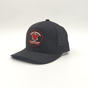 Waterproof Dobby Dot Hand Embroidery Baseball <b>Cap</b> Laser Cut Hole Golf Hats PVC Rubber Patch Rope Custom Adjustable - Product Image 1