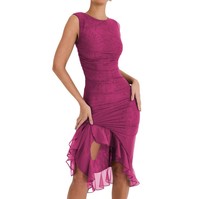Nouvelle Robe Mi-Mollet Imprimée Sans Manches Col Rond Style Européen et Américain Été 2025 – Tendance, Sexy, Moulante, Dos Nu, Froncée