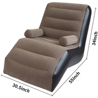 Sofa gonflable floqué de chaise paresseux de conception moderne de PVC pliable caractéristique pour des loisirs à la maison de salon ou l'usage extérieur