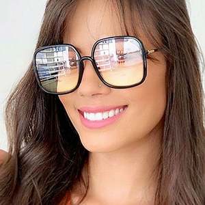 Nouveautés 2020, lunettes de soleil vintage personnalisées pour hommes et femmes, verres dégradés, UV400, lunettes de soleil carrées surdimensionnées - Product Image 2