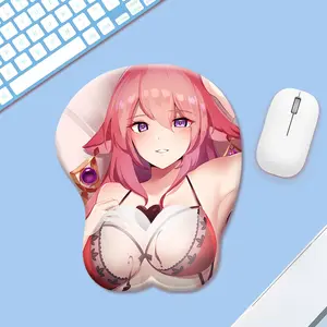 China Factory High Quality Gaming 3D Breast Mouse Pad Low Price ODM/OEM Silicone Anime Mouse Pad Custom Logo With Wrist Rest