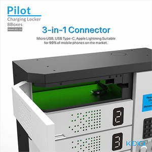 Casillero de Carga PILOT de 8 Compartimentos con Pago por Monedas, Carga Rápida y Múltiples Puertos para Discotecas, Cafés y Bares - Product Image 6