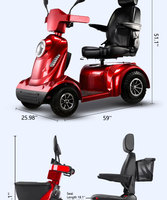 800W 40km Heavy Duty Personnes âgées Scooter électrique 4 roues hors route Scooters électriques de mobilité pour adultes aînés et personnes âgées