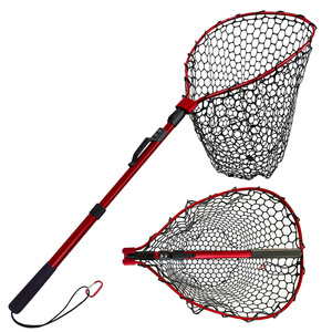 Grande épuisette de pêche avec poignée, haute résistance, longue, télescopique, en caoutchouc, extensible, pour la pêche en bateau - Product Image 4