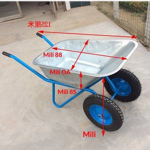 Brouette à une roue bleue/argentée/noire pour chantier et jardin, outils agricoles à pousser - Product Image 2