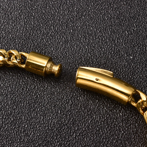 Bracelet unisexe en acier inoxydable plaqué or 18 carats, style hip-hop, chaîne fine, cadeau pour homme, vente en gros, bijoux Zeadear - Product Image 5