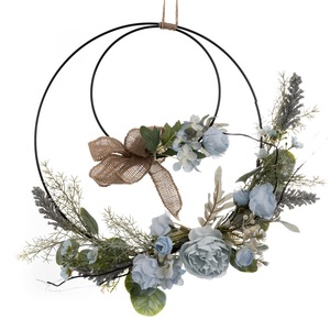 Couronne de fleurs artificielles à double anneau Entalin, décoration murale, bouquet de mariage, décoration intérieure CF01075 - Product Image 5